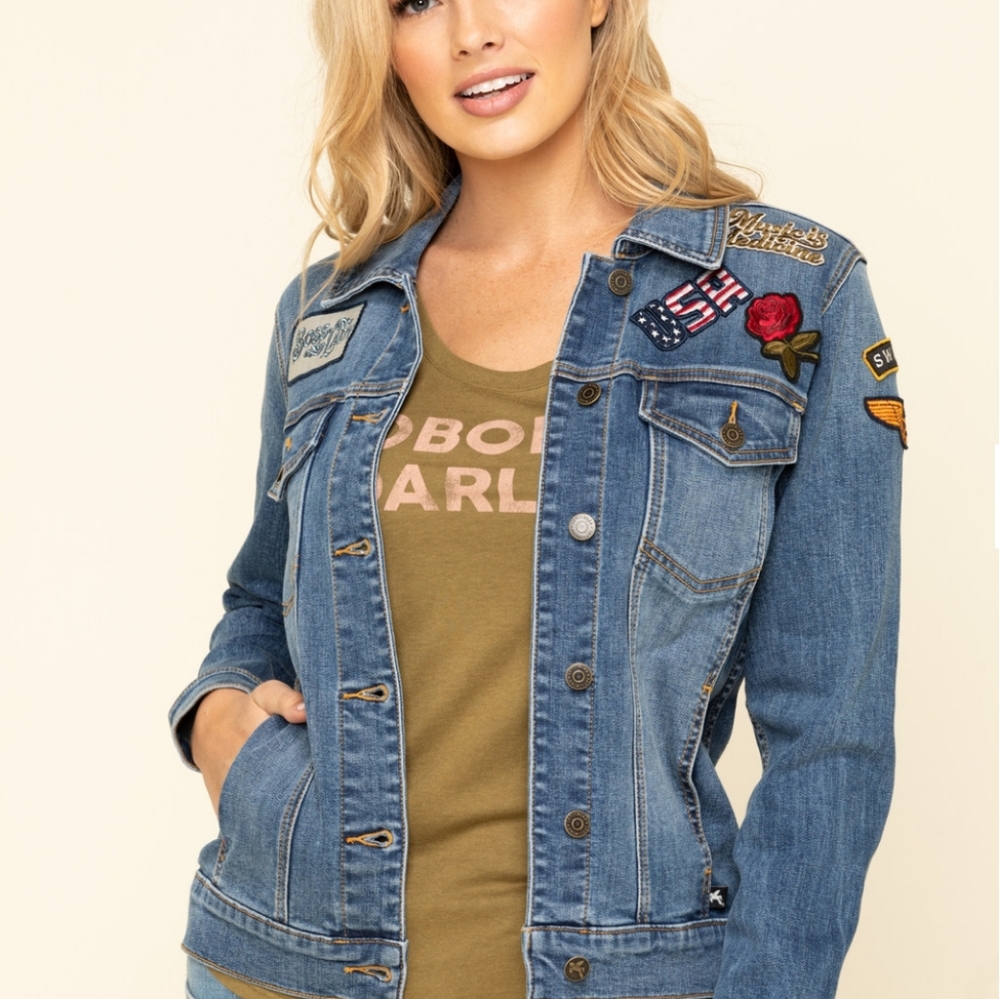 WANTED Idyllwind Trucker Patched Denim Jacket